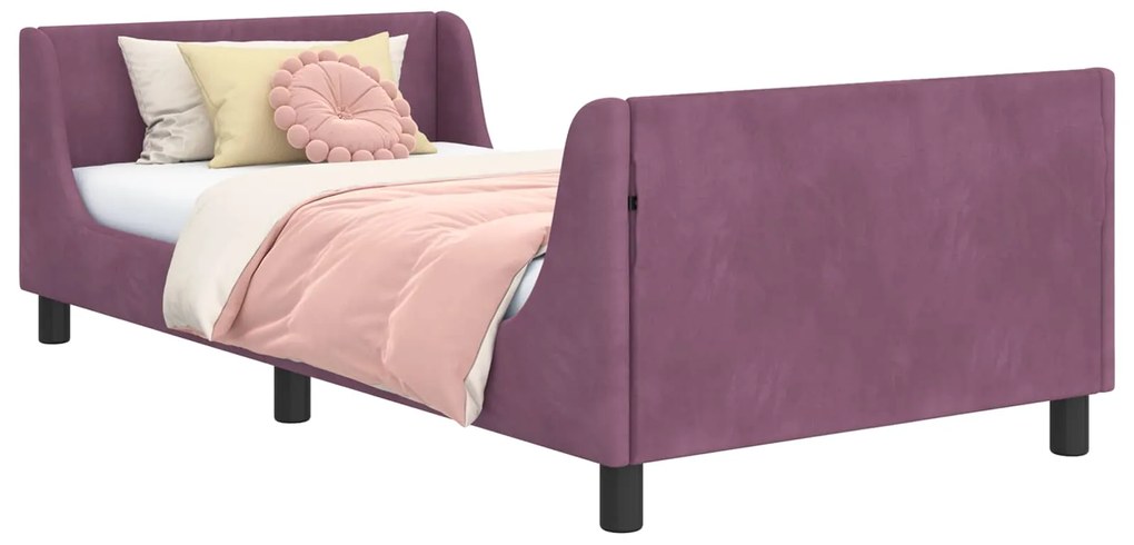 vidaXL Κρεβάτι Παιδικής Κρεβατοκάμαρας με Κεφαλάκι Μοβ 80 x 200 cm