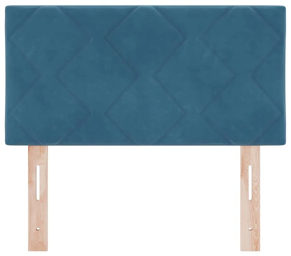 vidaXL LED Κεφαλάρι με φώτα λωρίδας LED Σκούρο Μπλε 80 cm Βελούδο