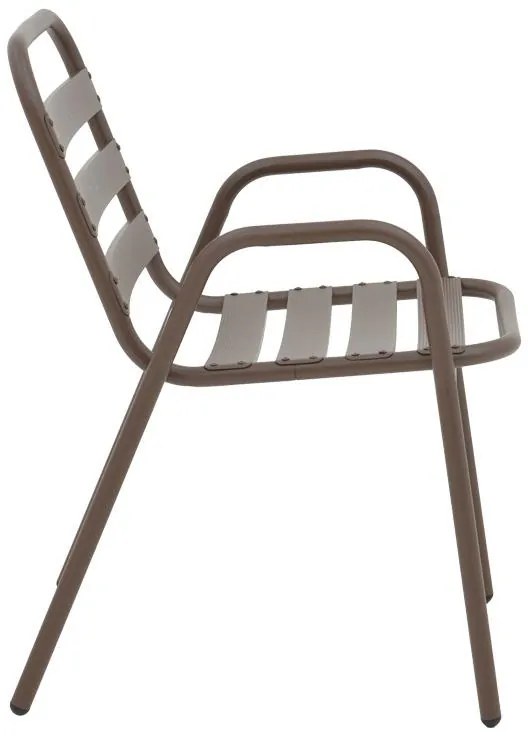 Σετ κήπου Τραπεζαρία Watson-Sussie 3 τεμ. μέταλλο καφέ - γυαλί 70x70x70 εκ. 70x70x70 εκ.