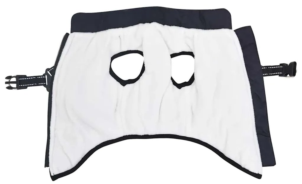 vidaXL Μπουφάν Σκύλου με ιμάντα Σκούρο μπλε L Φλις και Πολυεστέρας