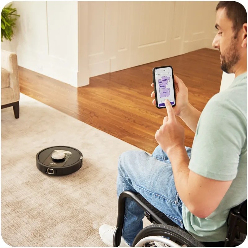 Ρομποτική ηλεκτρική σκούπα Shark PowerDetect RV2820VEEU, 650W, 0.3 l, 360 LiDAR, Αυτονομία έως 110 λεπτά, DirtDetect, Μαύρο