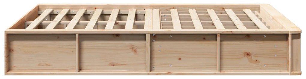 vidaXL Σκελετός Κρεβατιού Καφέ 140 x 190 cm Μασίφ ξύλο πεύκου