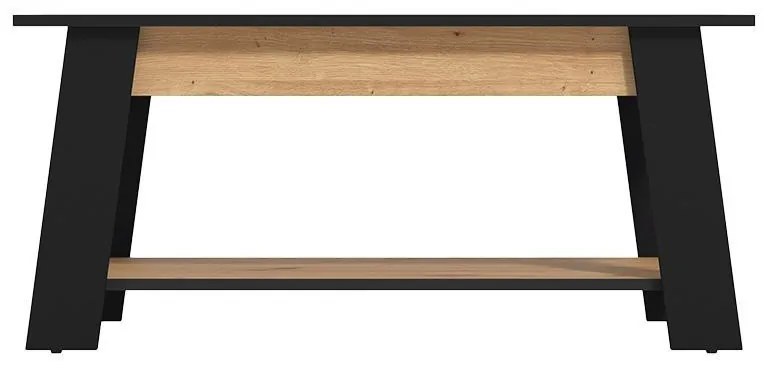 Τραπεζάκι Σαλονιού Piave Artisan Oak - Μαύρο Μάτ 101x55x47 εκ. 101x55x47 εκ.