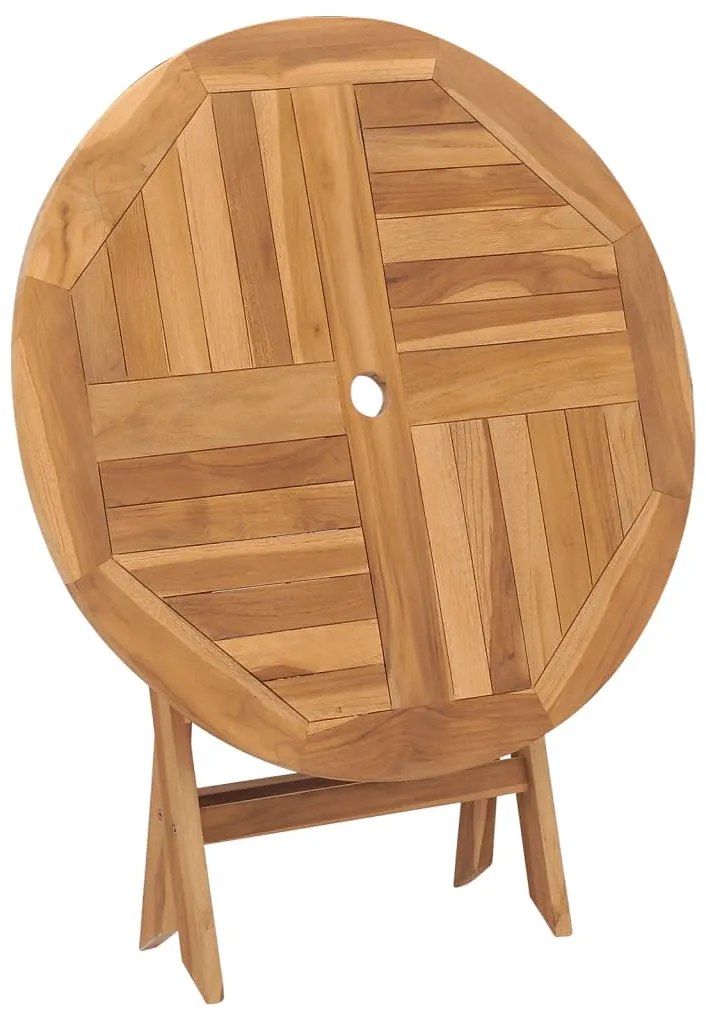 vidaXL Τραπέζι Κήπου Πτυσσόμενο 85 x 76 εκ. από Μασίφ Ξύλο Teak