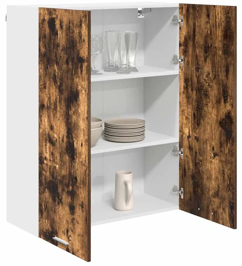 vidaXL Κρεμαστό ντουλάπι με αποθήκευση Καπνιστό Δρύς 80 x 31 x 100 εκ.