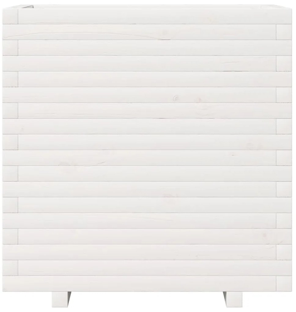 vidaXL Ζαρντινιέρα Κήπου Λευκή 70x40x72,5 εκ. από Μασίφ Ξύλο Πεύκου