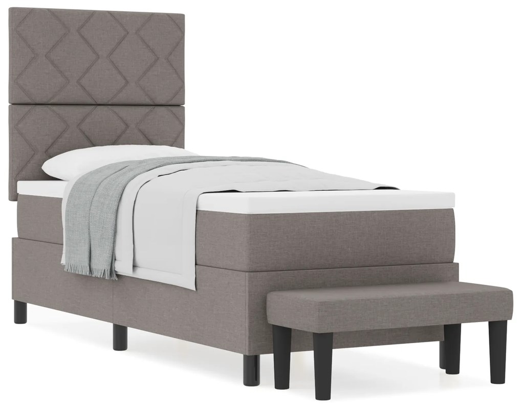 vidaXL Κρεβάτι με ελατήρια με στρώμα Taupe 80 x 200 cm ύφασμα