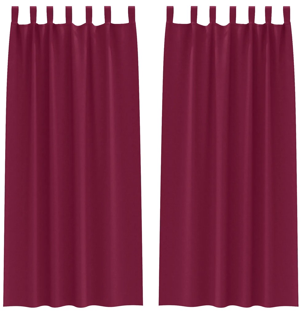 vidaXL Κουρτίνες με κουρτίνες 2 pcs Κόκκινο 245 x 140 εκ. Πολυεστέρας