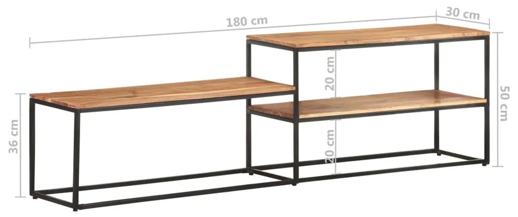 Έπιπλο Τηλεόρασης 180 x 30 x 50 εκ. από Μασίφ Ξύλο Ακακίας - Καφέ