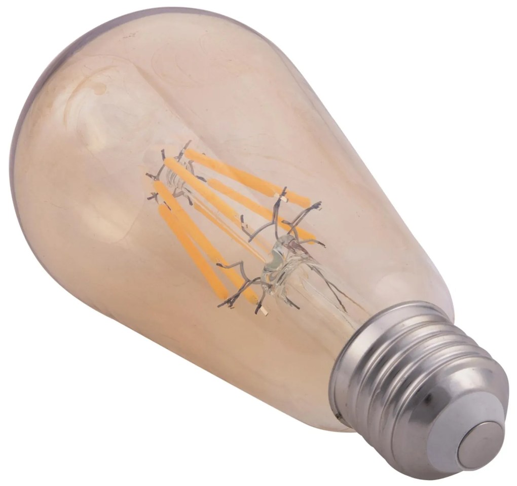 ΛΑΜΠΤΗΡΑΣ  LED FILAMENT 8W E27 DIMMABLE 3000K GOLD 6x6x14 εκ.