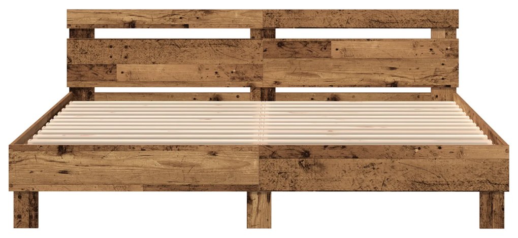 vidaXL Σκελετός Κρεβατιού Παλαιό ξύλο 200 x 200 cm Επεξεργασμένο ξύλο