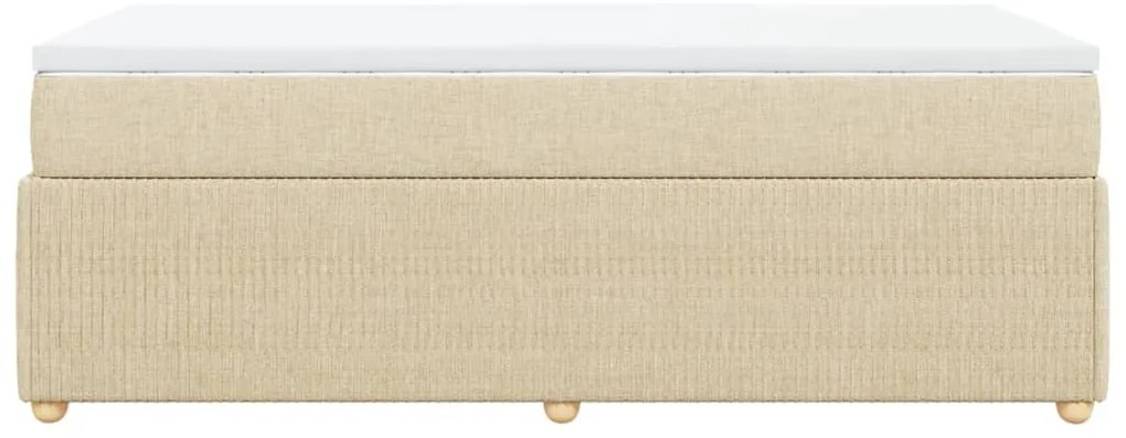 vidaXL Κρεβάτι Boxspring με Στρώμα Κρεμ 80 x 200 εκ. Υφασμάτινο