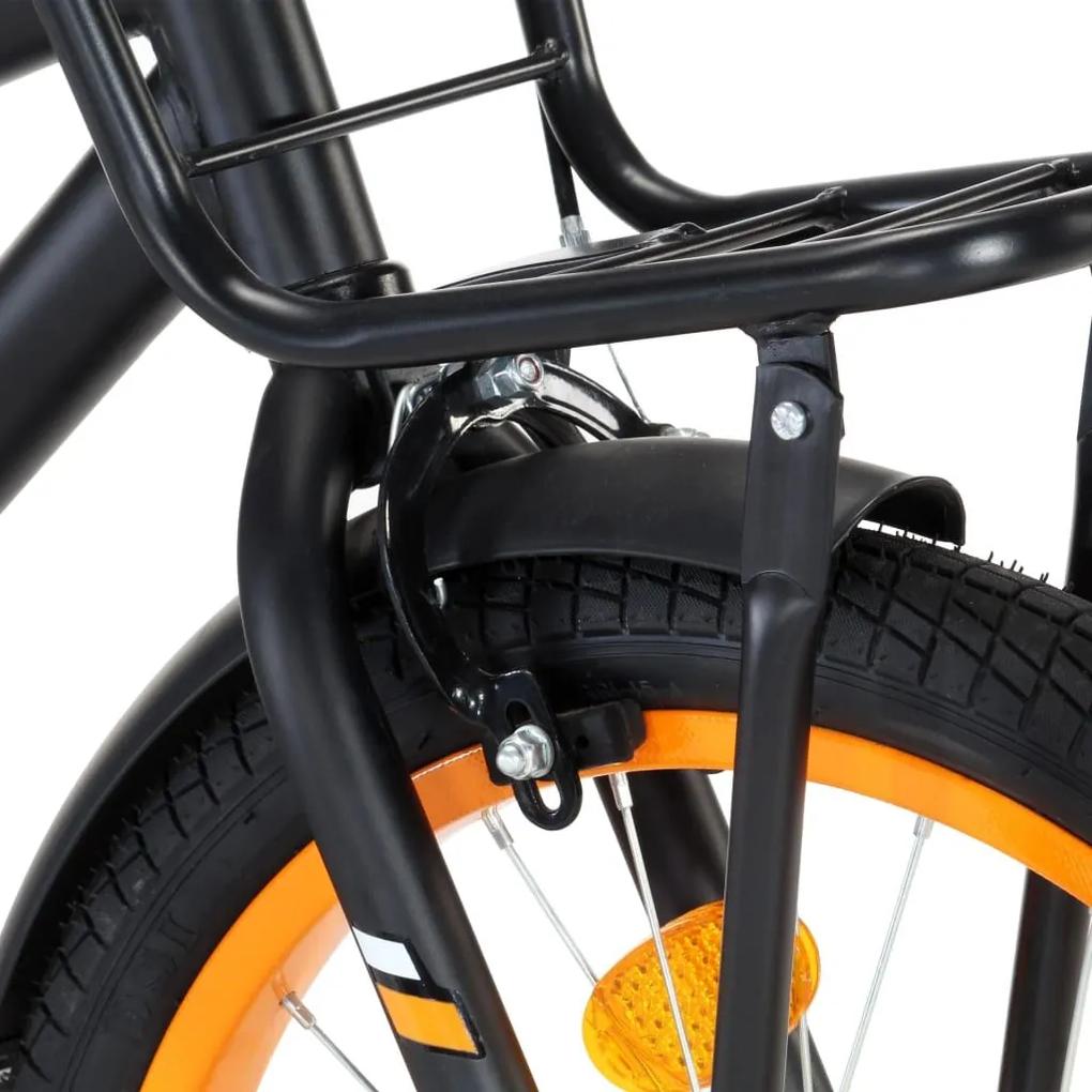 Ποδήλατο Παιδικό Μαύρο/Πορτοκαλί 18 Ιντσών με Μπροστινή Σχάρα - Πορτοκαλί