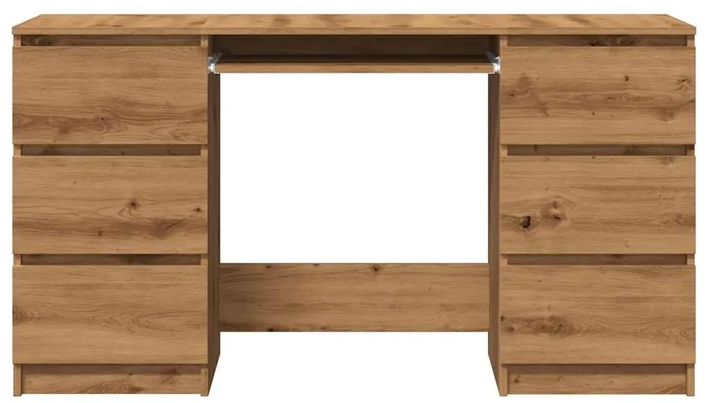 vidaXL Γραφείο Τεχνίτης Δρυς 140 x 50 x 77 εκ. από Μοριοσανίδα