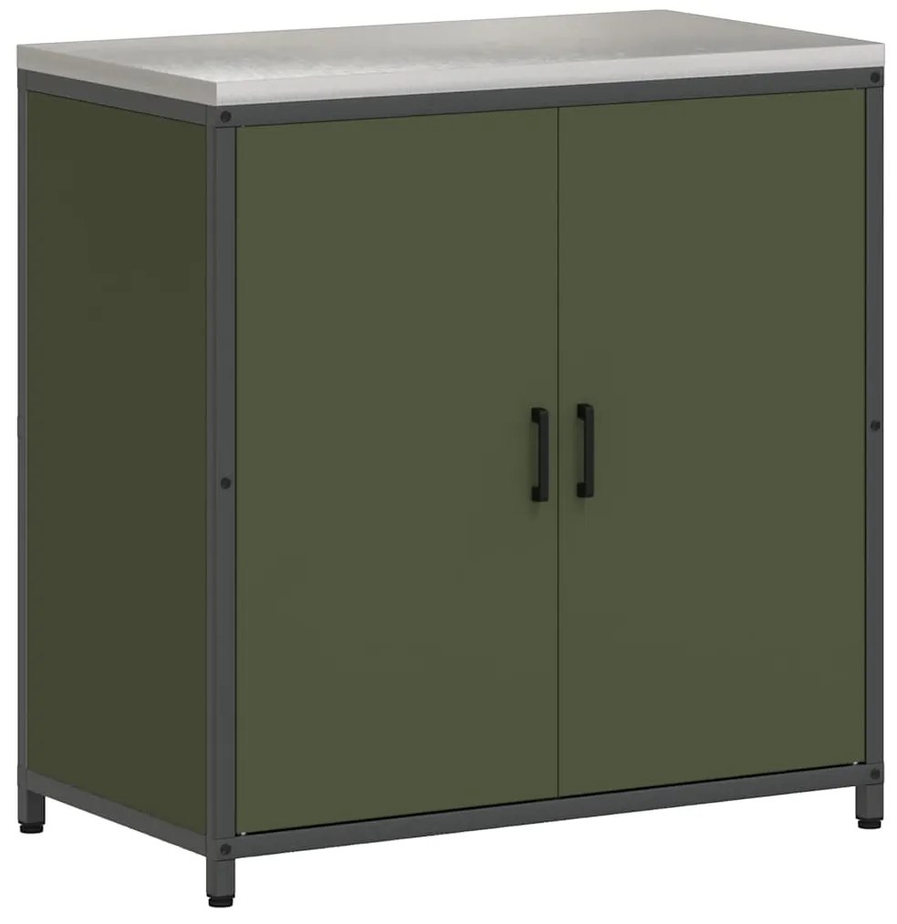 vidaXL Σετ Αποθήκευσης Κουζίνας με ράφι με πόρτα 3 pcs Ελιά Πράσινη