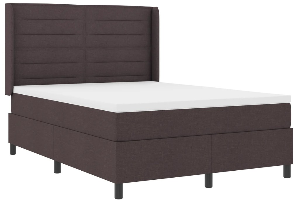 vidaXL Κρεβάτι Box Spring με Στρώμα Καφέ 140x190 εκ.