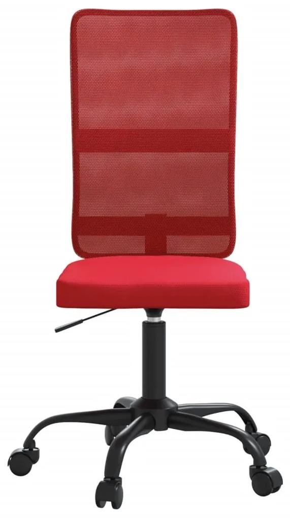 Καρέκλα Γραφείου Ρυθμιζόμενο Ύψος Κόκκινη από Διχτυωτό Ύφασμα - Κόκκινο