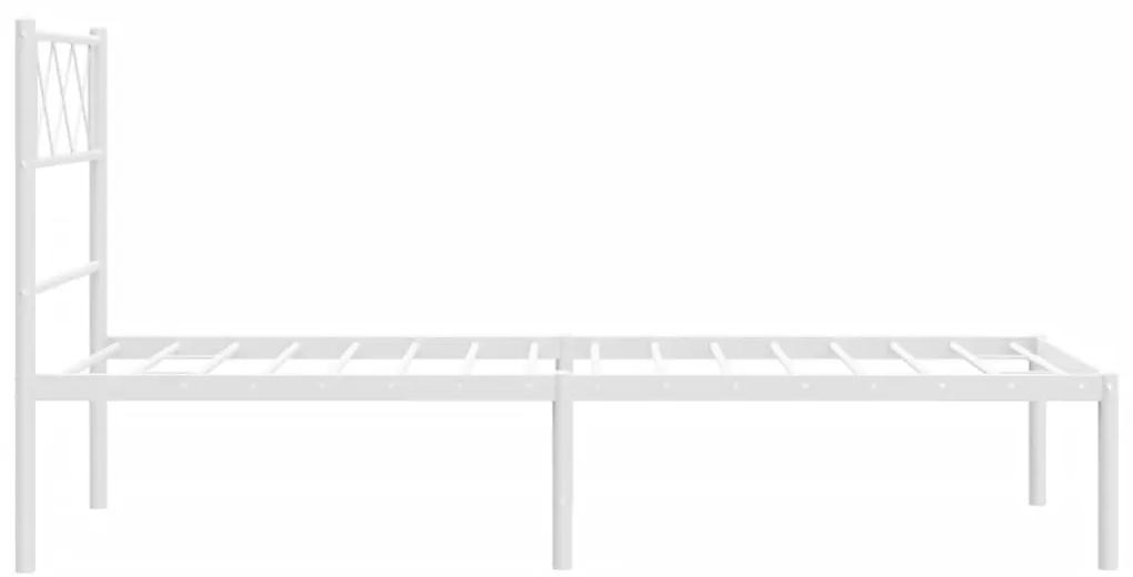 vidaXL Πλαίσιο Κρεβατιού με Κεφαλάρι Λευκό 100 x 200 εκ. Μεταλλικό