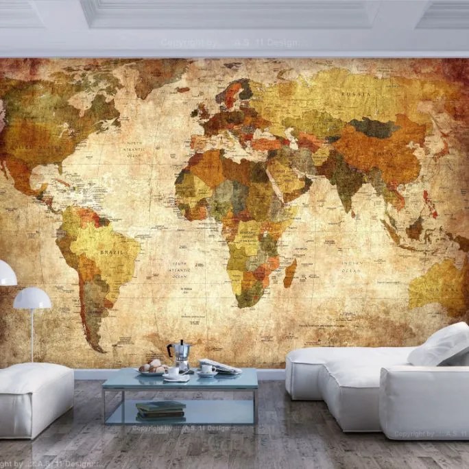 Αυτοκόλλητη φωτοταπετσαρία - Old World Map - 98x70