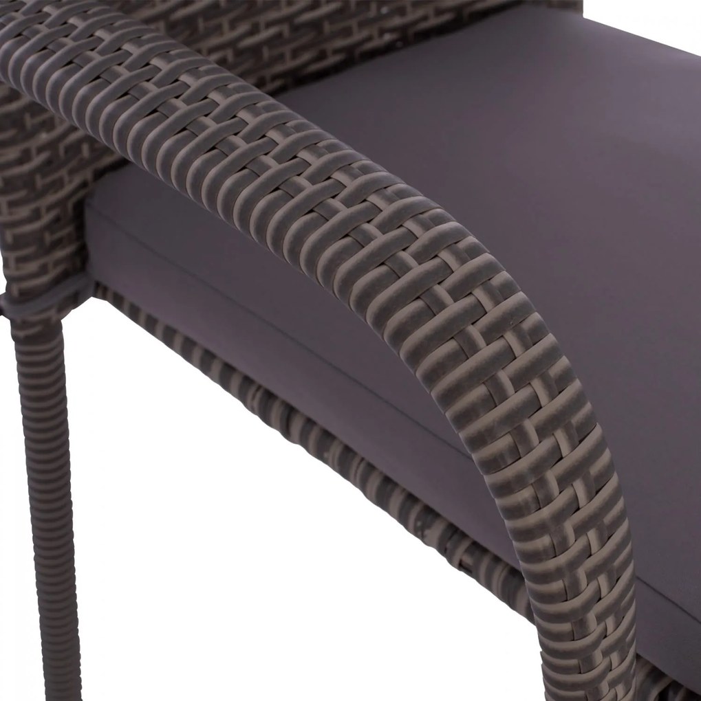Καρέκλα - Πολυθρόνα ANISHA C5685.01 Μεταλλική με Γκρί Wicker και Μαξιλάρι Στοιβαζόμενη 56x60x94 εκ. 56x60x94 εκ.