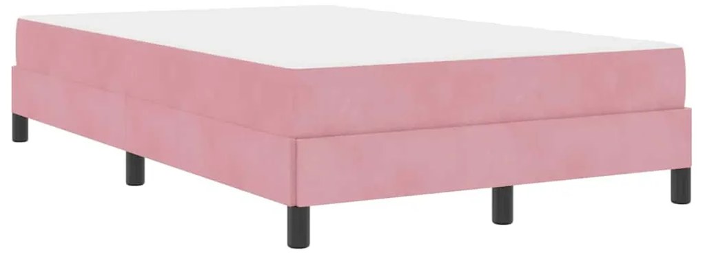 vidaXL Κρεβάτι box spring με στρώμα Ροζ 120 x 200 cm Βελούδο