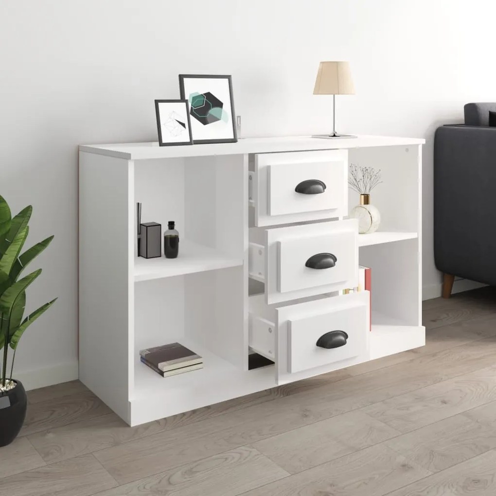 vidaXL Ντουλάπι Γυαλιστερό Λευκό 104,5x35,5x67,5εκ. Επεξεργασμένο Ξύλο