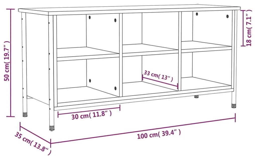 Παπουτσοθήκη Μαύρη 100 x 35 x 50 εκ. από Επεξεργασμένο Ξύλο - Μαύρο