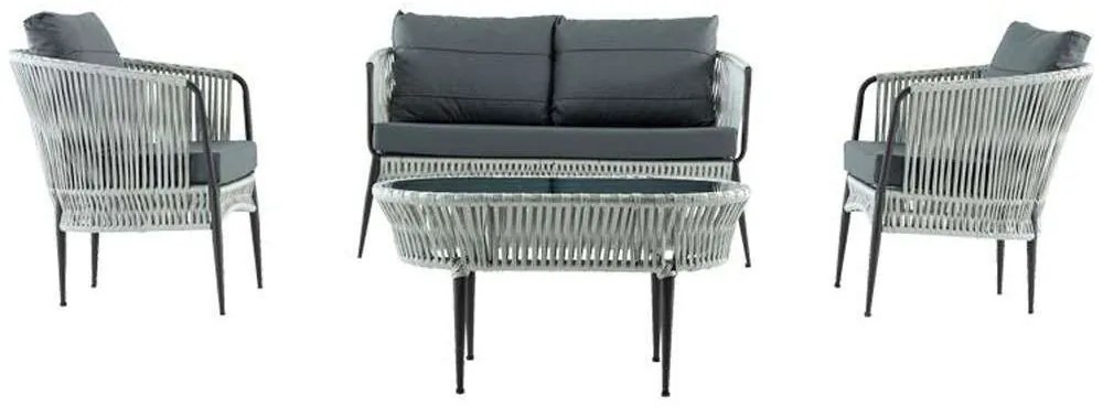 Σαλόνι Κήπου Lines (Σετ 4Τμχ) 818-123-117 Anthracite-Grey Four Seater