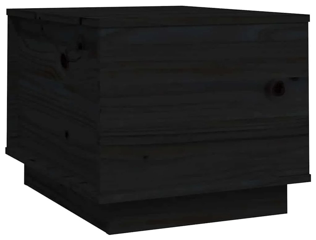 vidaXL Τραπεζάκι Σαλονιού Μαύρο 40x50x35 εκ. από Μασίφ Ξύλο Πεύκου