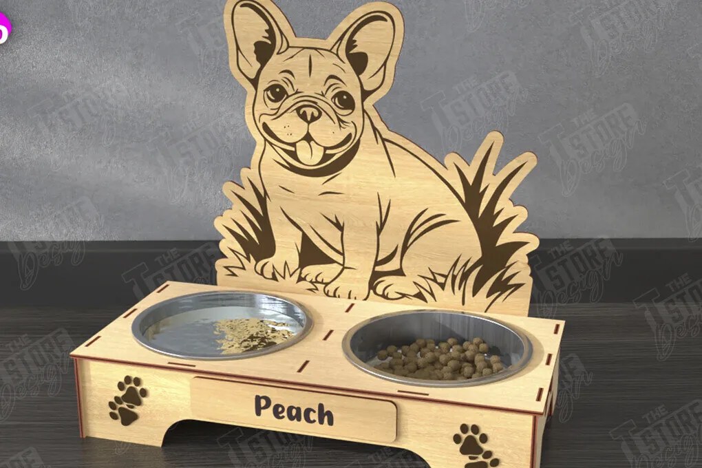 Intra απο ξύλο plywood Χρώμα wenge 3mm-4mm πάχος - Βάση μπολ τροφής για σκύλους | Θήκη για μπολ φαγητού Δίασταση 20x20 cm INTRAFABR-70996227