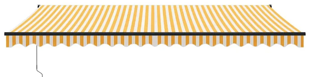 vidaXL Τέντα Πτυσσόμενη Αυτόματη Κίτρινη και Λευκή 5 x 3 μ.