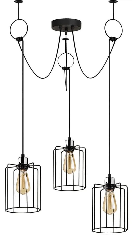 Φωτιστικό Οροφής Tel 892OPV1699 Φ96x131cm 3xE27 40W Black Opviq