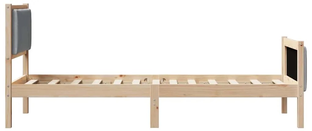 vidaXL Σκελετός Κρεβατιού με κεφαλάρι Ανοιχτό γκρι 75 x 190 cm ύφασμα