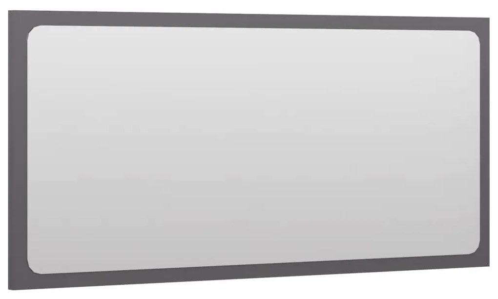 Καθρέφτης Μπάνιου Γυαλιστερό Γκρι 80 x 1,5 x 37 εκ. Μοριοσανίδα - Γκρι
