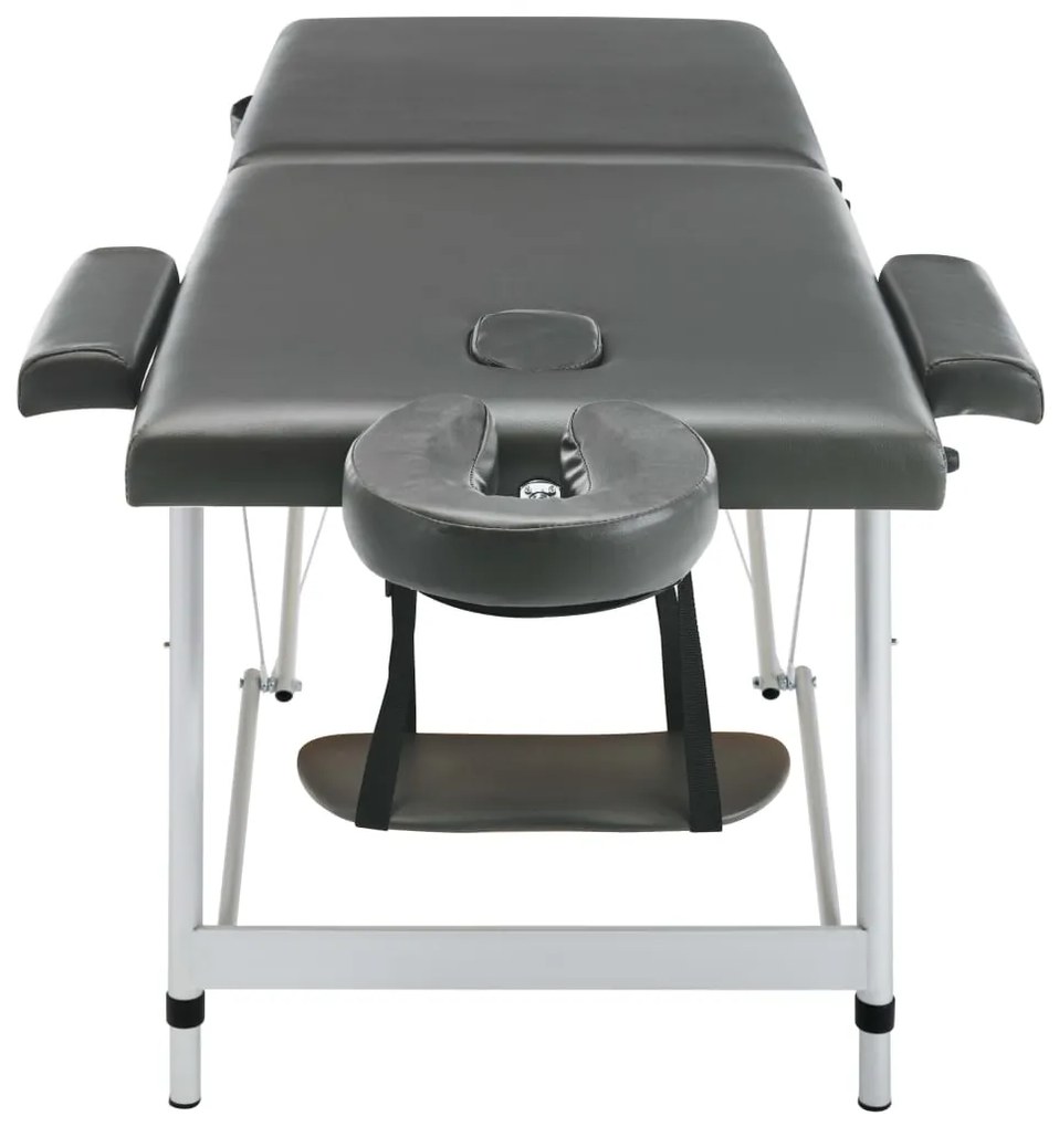 vidaXL Κρεβάτι Μασάζ 2 Θέσεων Ανθρακί 186x68 εκ. με Σκελετό Αλουμινίου