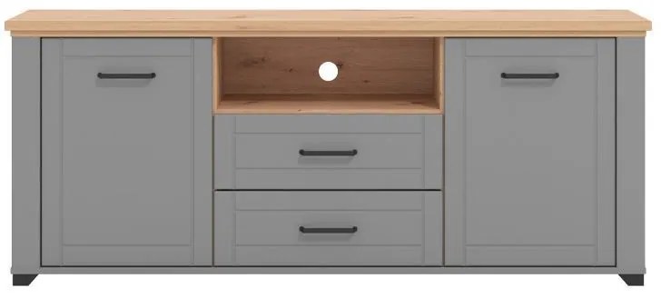 Έπιπλο Τηλεόρασης Valencia TV 160 Γκρί Γραφίτης - Artisan Oak - Γκρί Μάτ 161x41x66.5 εκ. 161x41x66.5 εκ.
