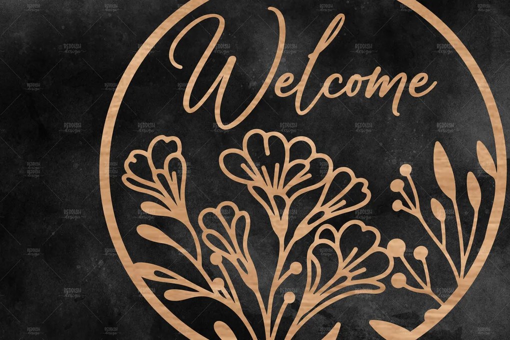 Σετ των 2 Intra απο ξύλο plywood 3mm-4mm πάχος - Floral κρεμάστρα πόρτας  Δίασταση 30x20 cm INTRAFABR-115883314