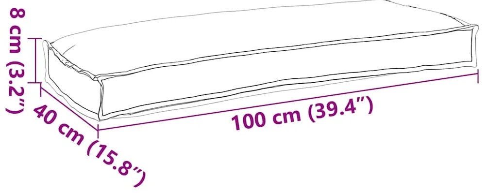 vidaXL Μαξιλάρι Μαύρο 100 x 40 x 8 εκ Ύφασμα Όξφορντ