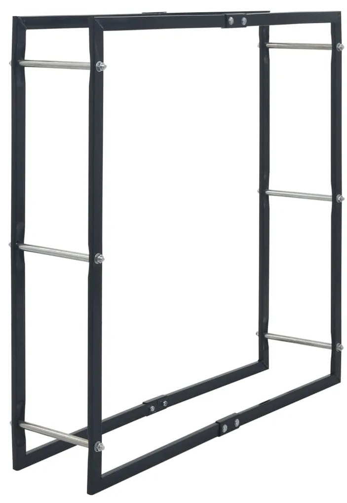 vidaXL Ράφι Καυσόξυλων Μαύρο 100 x 25 x 100 εκ. Ατσάλινο