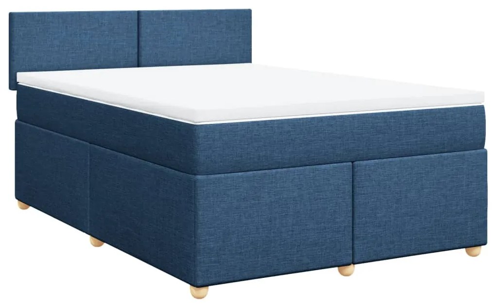 ΚΡΕΒΑΤΙ BOXSPRING ΜΕ ΣΤΡΩΜΑ ΜΠΛΕ 140X190 ΕΚ. ΥΦΑΣΜΑΤΙΝΟ 3286674