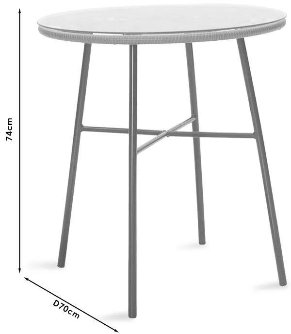 Τραπεζαρία Gaus-Naoki σετ 3τεμ pakoworld μέταλλο μαύρο pe γκρι.