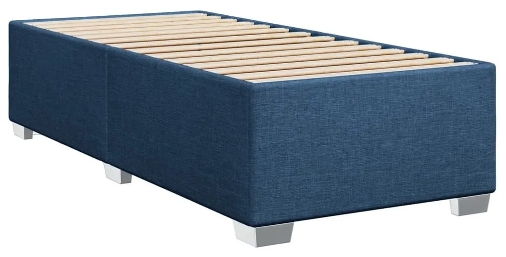 Κρεβάτι Boxspring με Στρώμα Μπλε 90x200 εκ.Υφασμάτινο 3290384