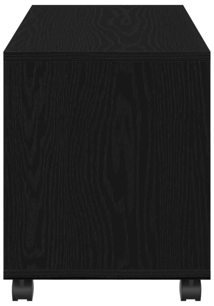 vidaXL Τραπέζι με Ρόδες Μαύρη Δρυς 72x33x42,5 εκ Κατασκευασμένη Ξυλεία