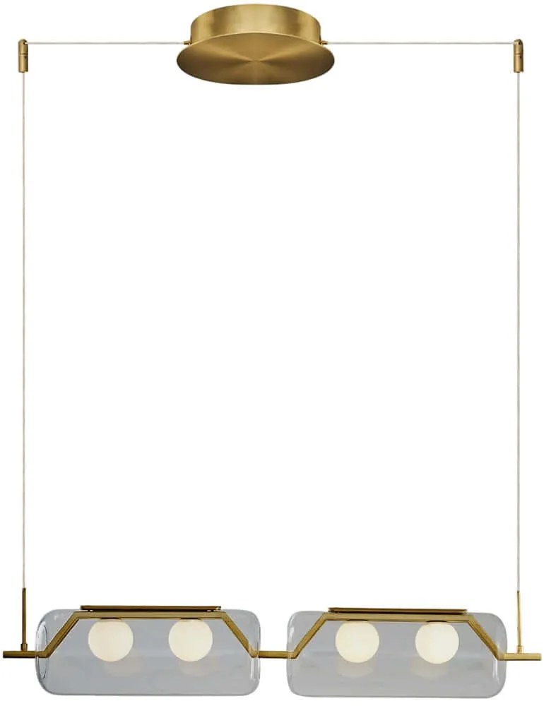 Φωτιστικό Οροφής - Ράγα 701CHD1705 75x12x120cm 4xG4 1,5W Gold Opviq
