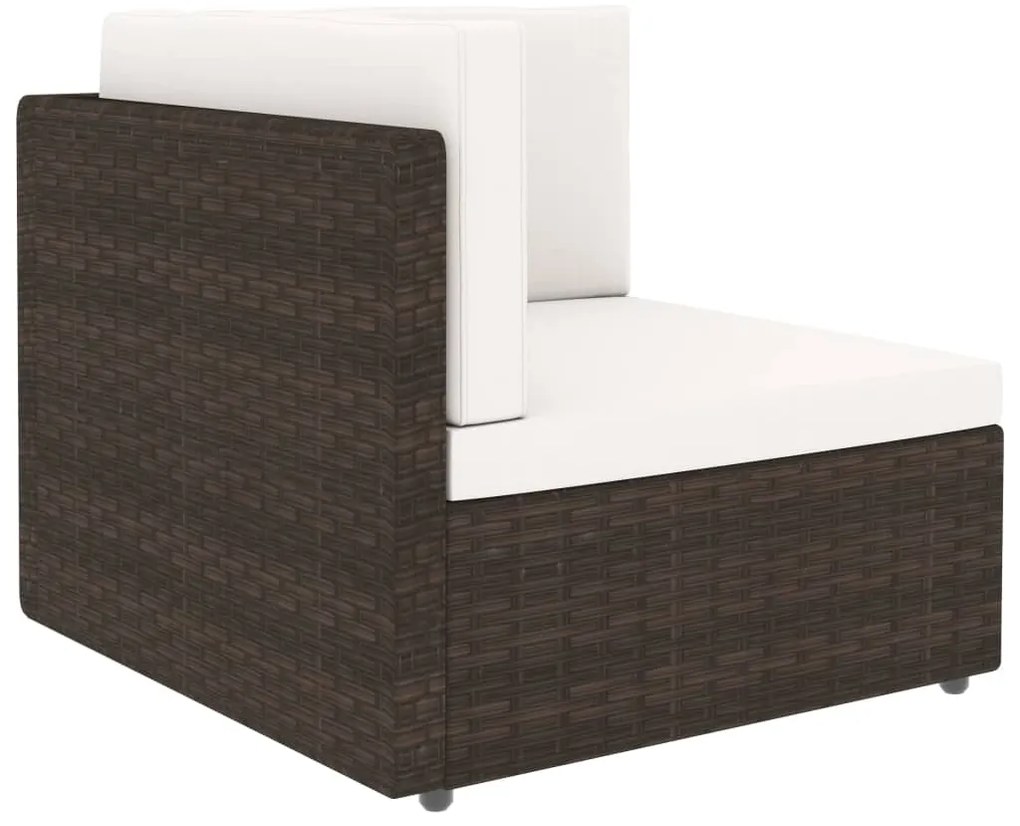 vidaXL Σαλόνι Κήπου 5 Τεμαχίων Καφέ από Συνθετικό Ρατάν με Μαξιλάρια