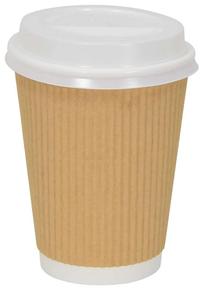 vidaXL Χάρτινα καπάκια καφέ Ø90 mm 12oz και 16oz 1000 τεμάχια