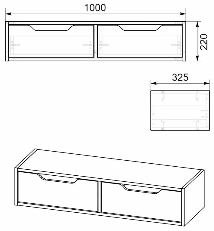 ΚΟΝΣΟΛΑ-ΤΟΥΑΛΕΤΑ ALBERTO PAKOWORLD ΚΡΕΜΑΣΤΗ ΚΑΡΥΔΙ 100X32.5X22ΕΚ