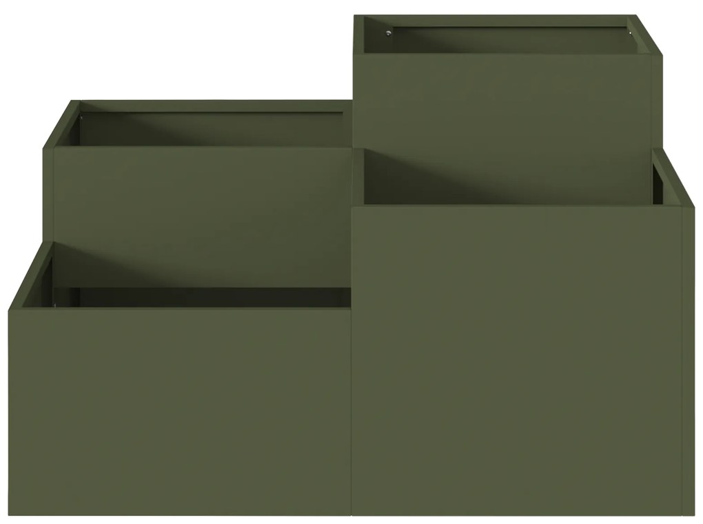 vidaXL Κηπουρική Γλάστρα 100x100x48 εκ Ελιά Ατσάλι