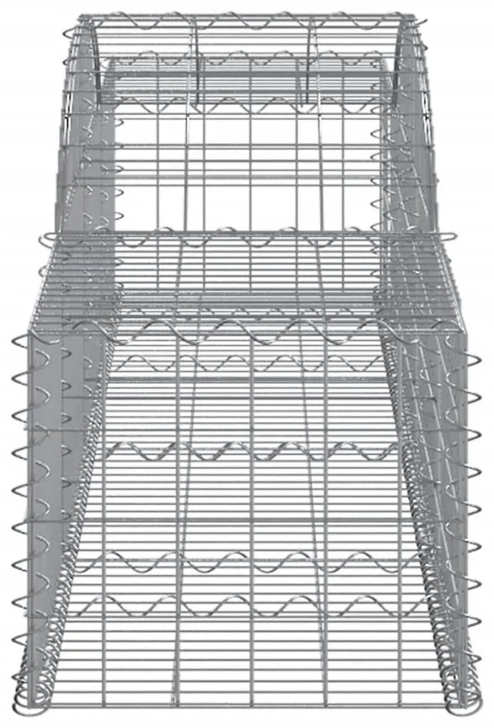 Συρματοκιβώτια Τοξωτά 4 τεμ. 300x50x40/60 εκ. Γαλβαν. Ατσάλι - Ασήμι