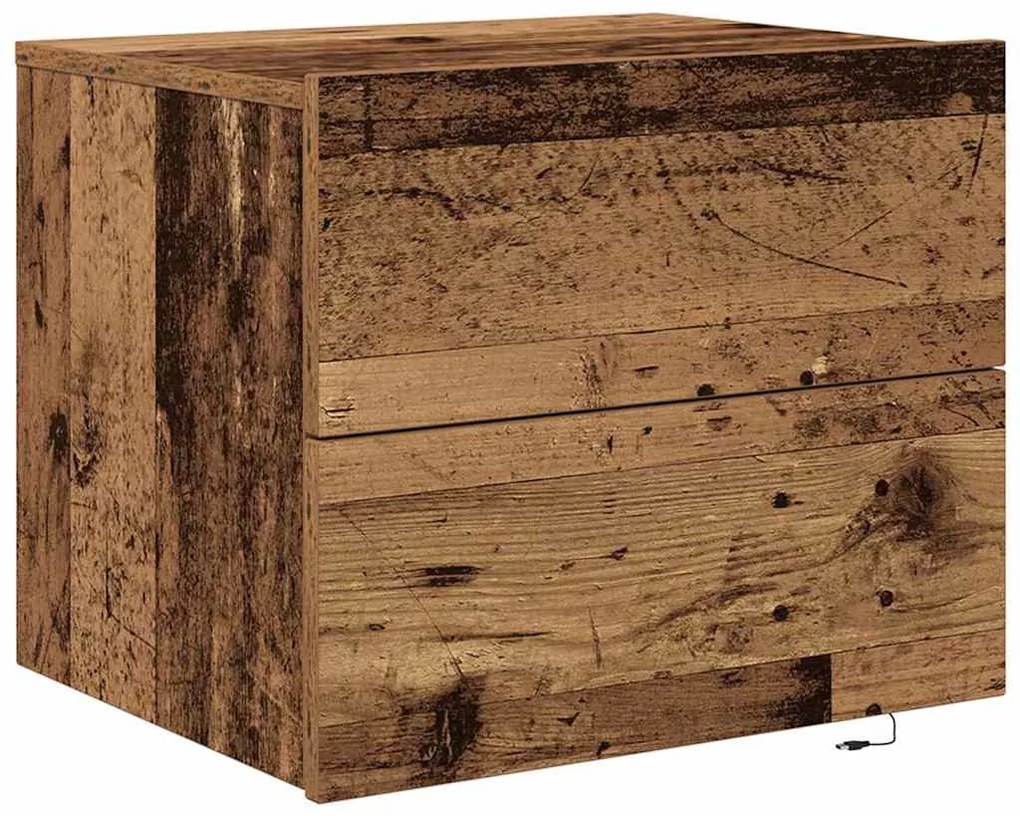 vidaXL Κομοδίνο 2 pcs Παλιό ξύλο 50 x 39 x 41 εκ. Επεξεργασμένο ξύλο